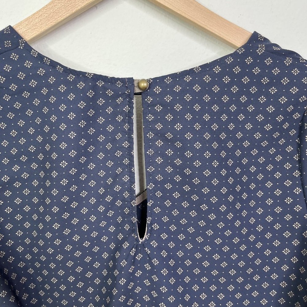 Jella C Women's Long Sleeve Shift Dress Size Medium Keyhole Button Boho - Picture 6 of 8